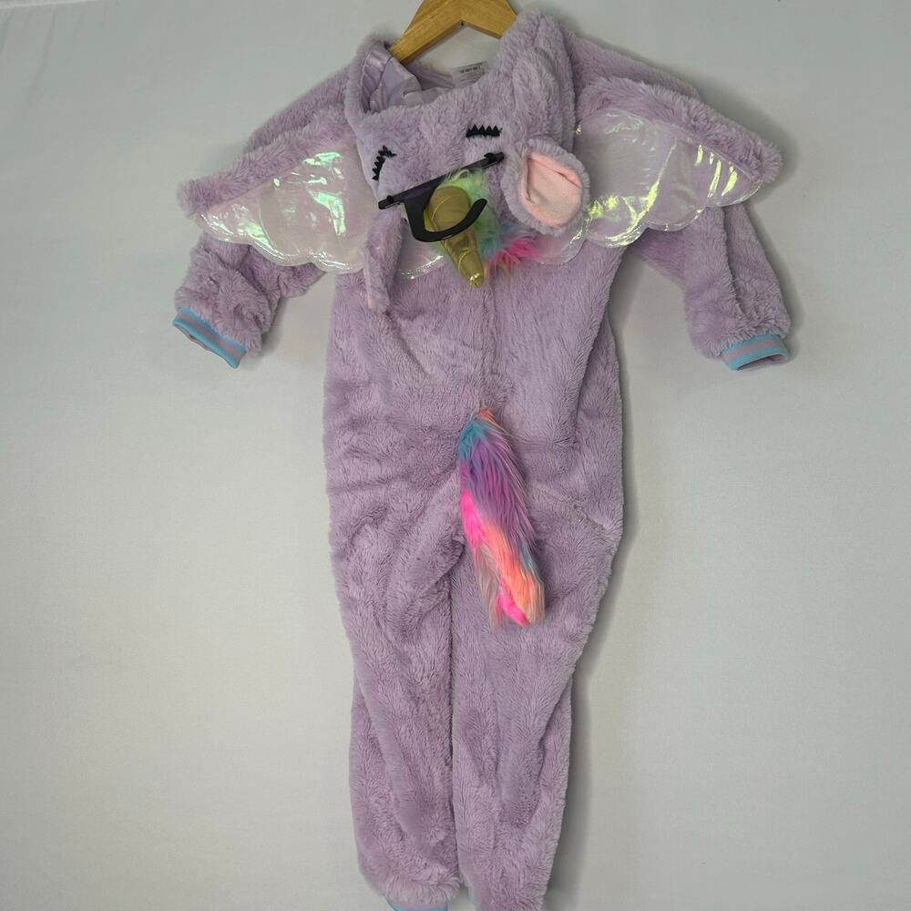 NWT Hyde & EEK Toddler Unicorn Costume 2T-3T Purple Plush Halloween Wings